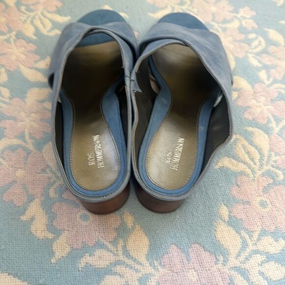 *Ros Hommerson* Blue Suede Slide Sandals Sz 8.5W - Picture 3 of 8